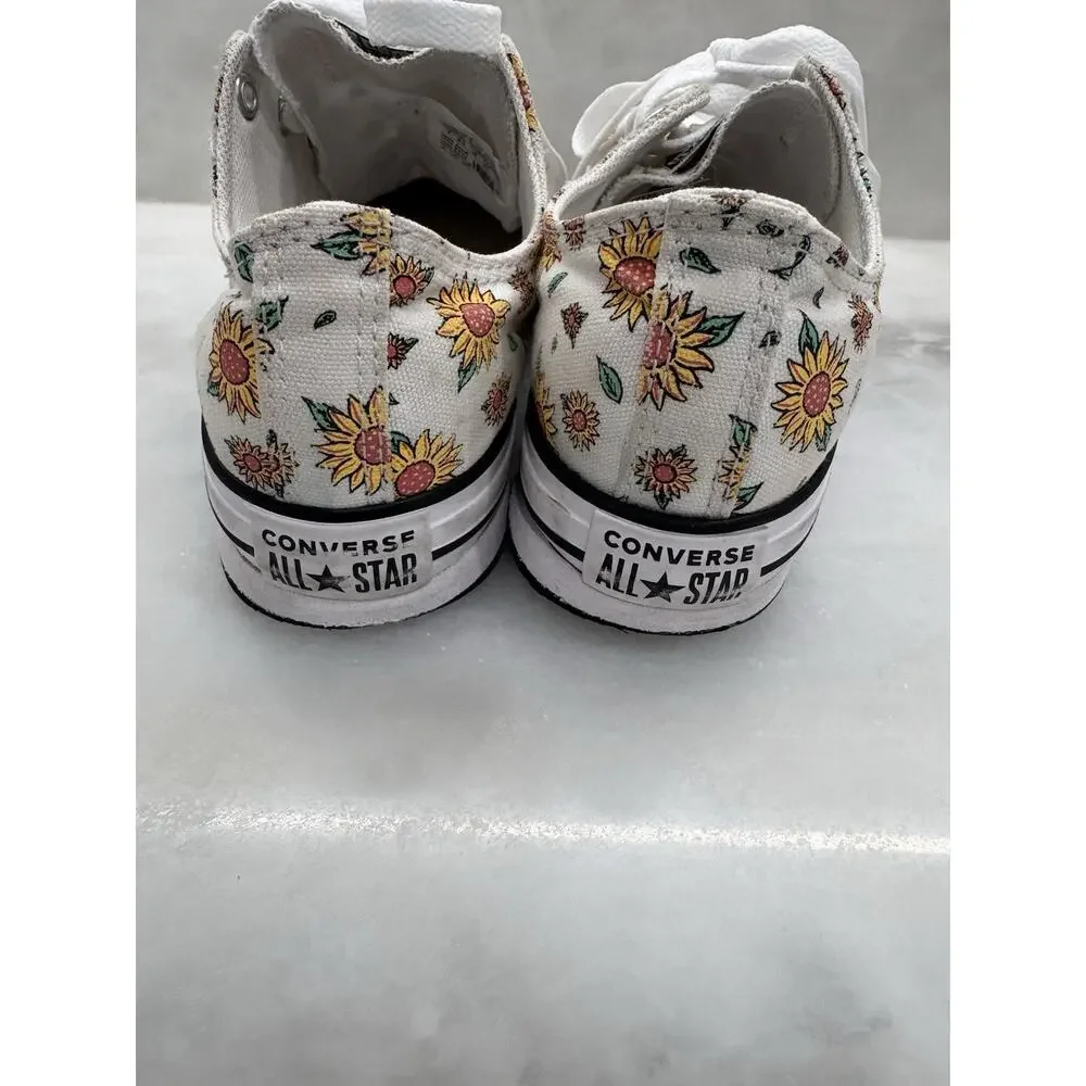 Converse Chuck Taylor All Star Floral Sunflower Low Top Sneakers Kids US 4